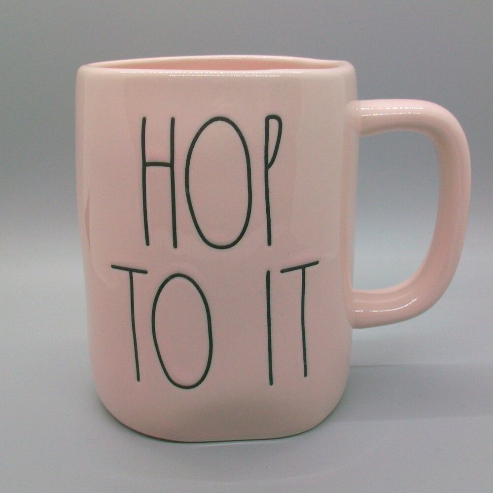 Rae Dunn Pink HOP TO IT Mug Artesian Collection By Magenta